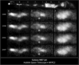 Hubble Takes Movies of Space Slinky in M87